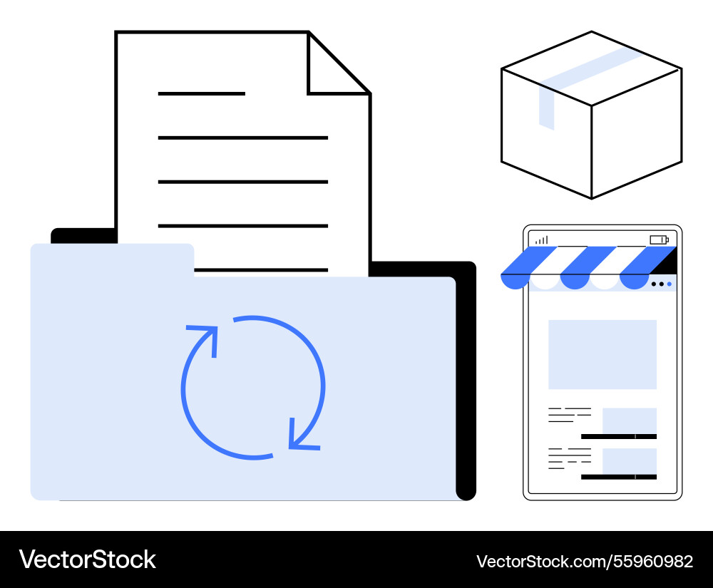 Document management with file sharing e-commerce Document management with file sharing e-commerce Vector Image