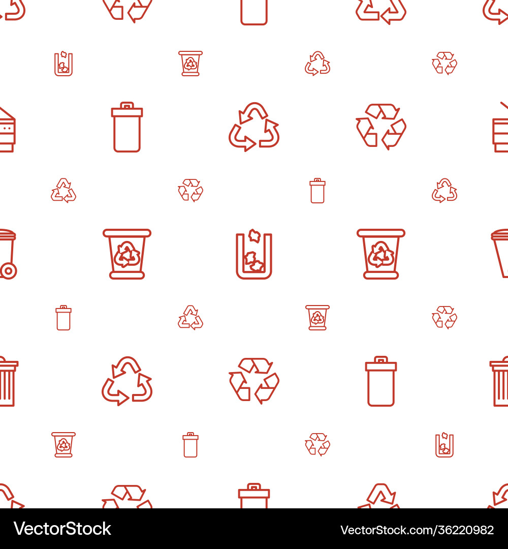 Garbage icons pattern seamless white background vector image