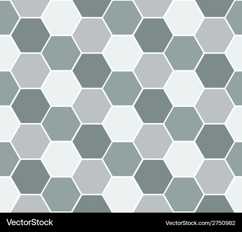 Gray Hexagon Pattern Seamless Background vector image
