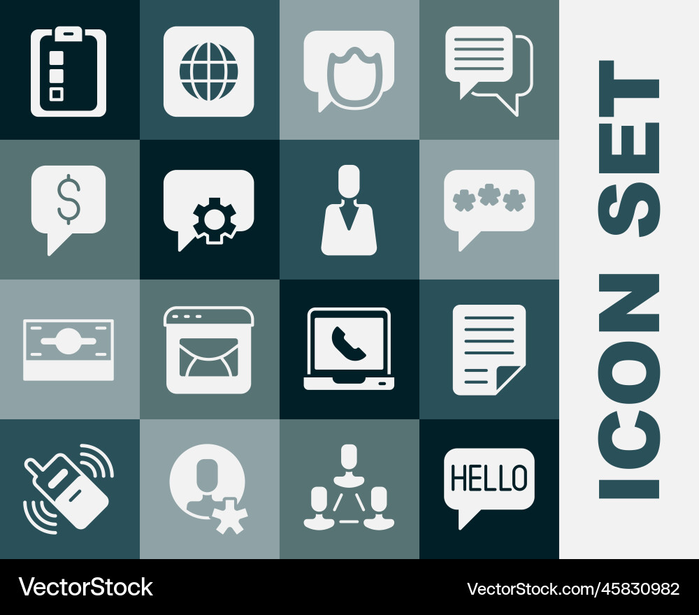 Hello Speech Bubble Set Vector Image