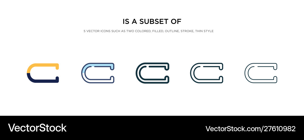 Is a subset icon in different style two vector image