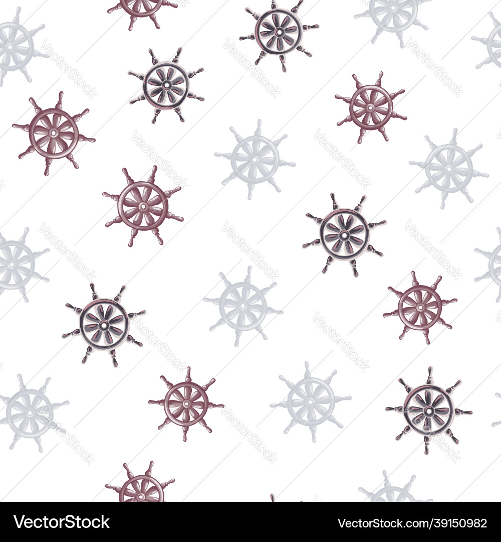 Isolated seamless pattern with random ship helm vector image