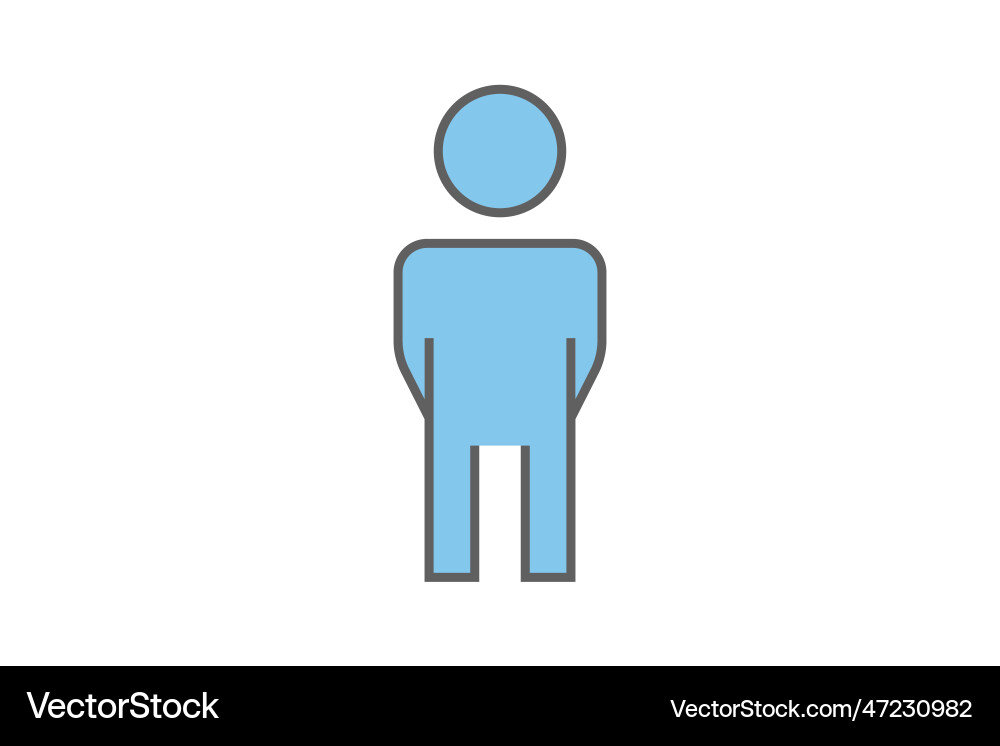 Man icon two tone style design simple Man icon two tone style design simple vector image