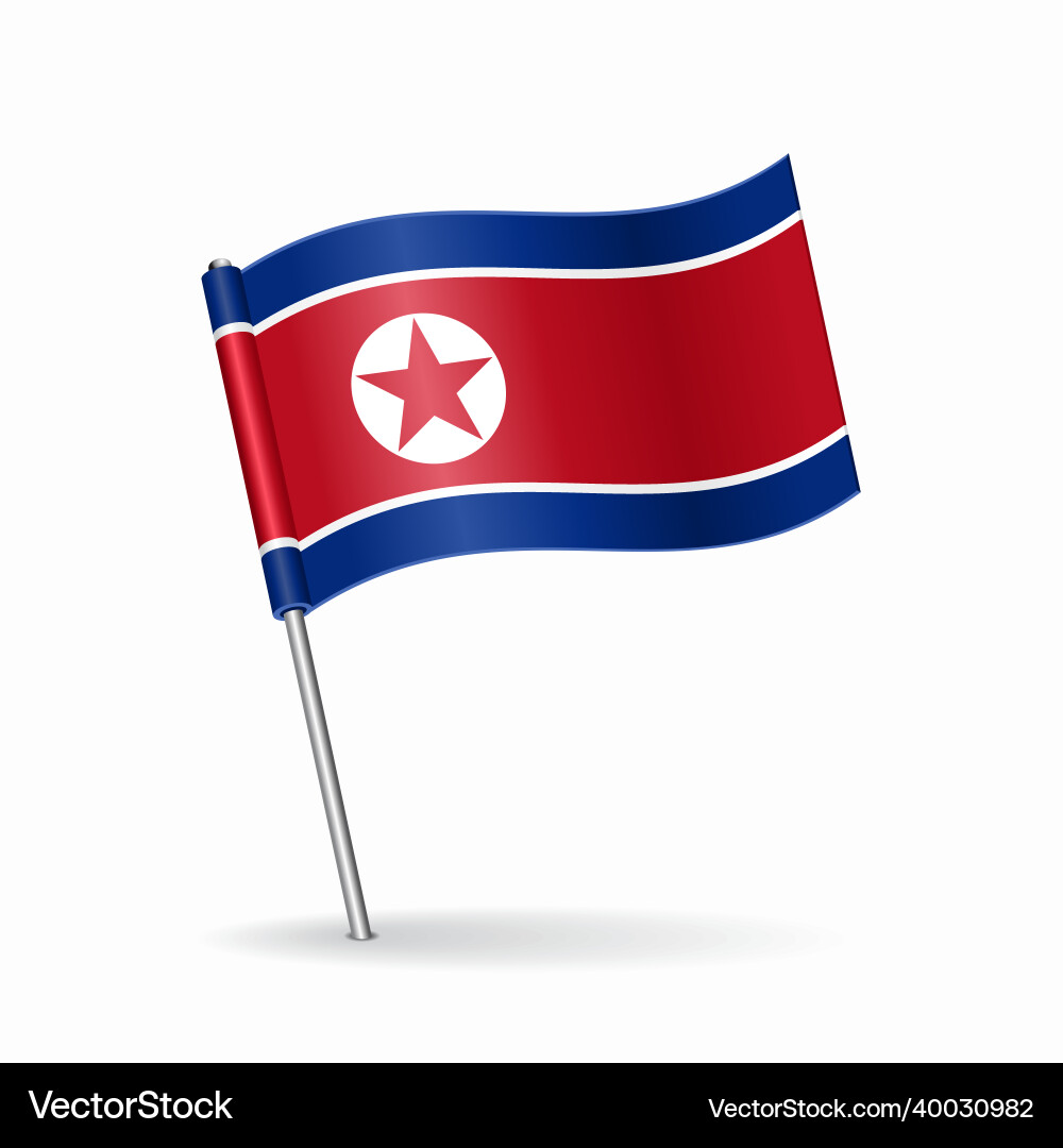 North korean flag map pointer layout North korean flag map pointer layout vector image