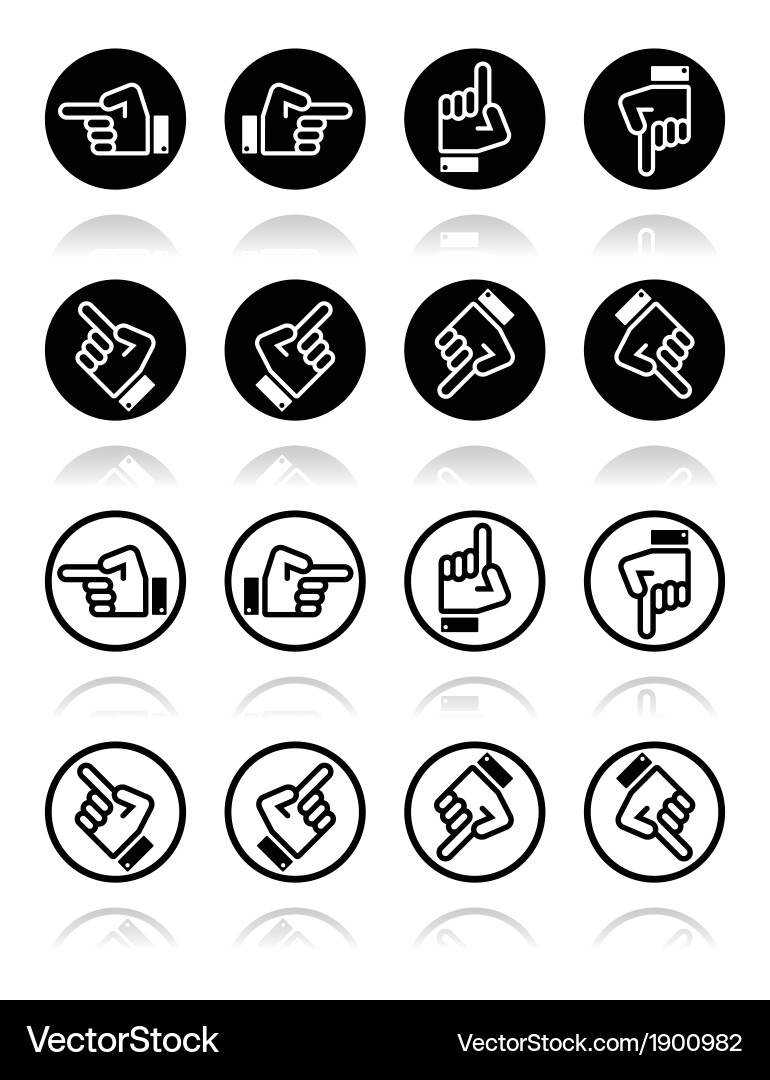 Pointing hand - up down across round icon Vector Image