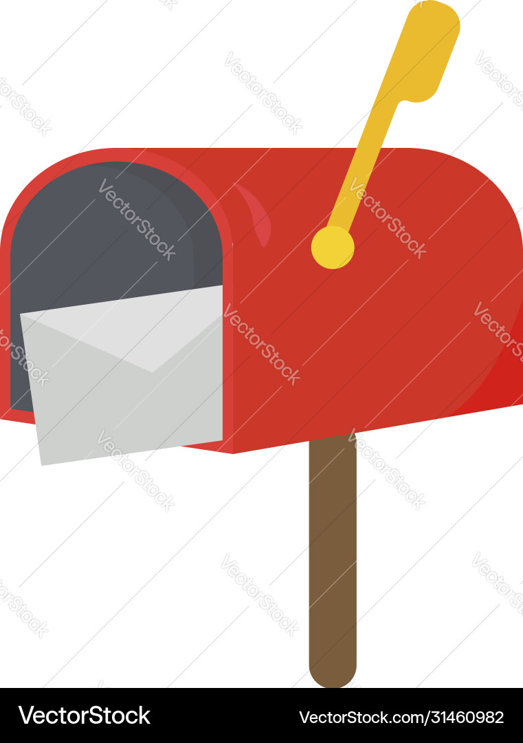 Red mailbox on white background Vector Image