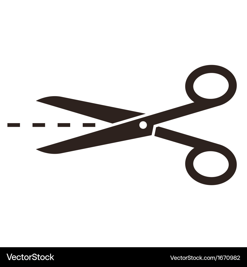 Scissors with Cut Marks vector image