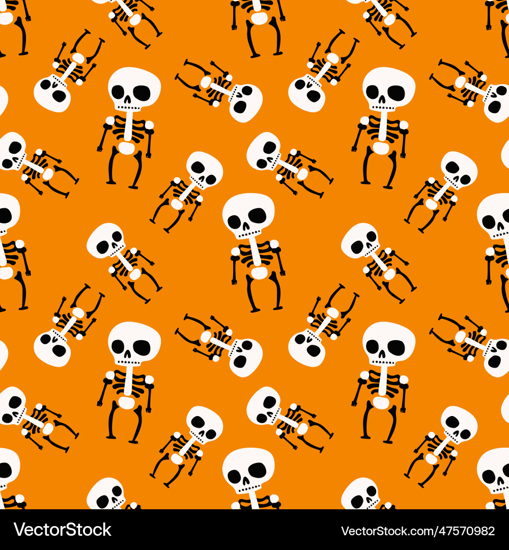 Seamless skeletons pattern in different angles Seamless skeletons pattern in different angles vector image