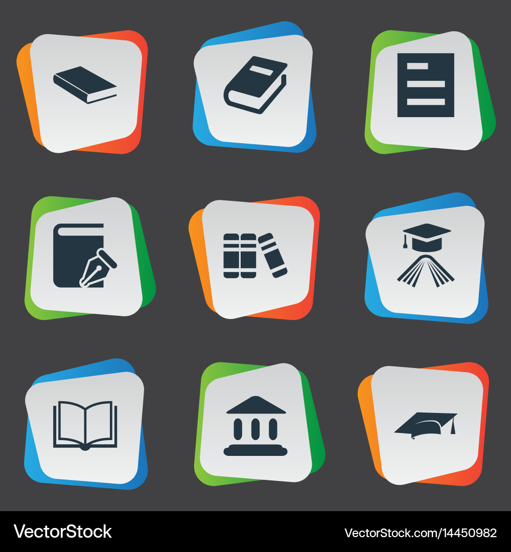 Set of simple reading icons vector image