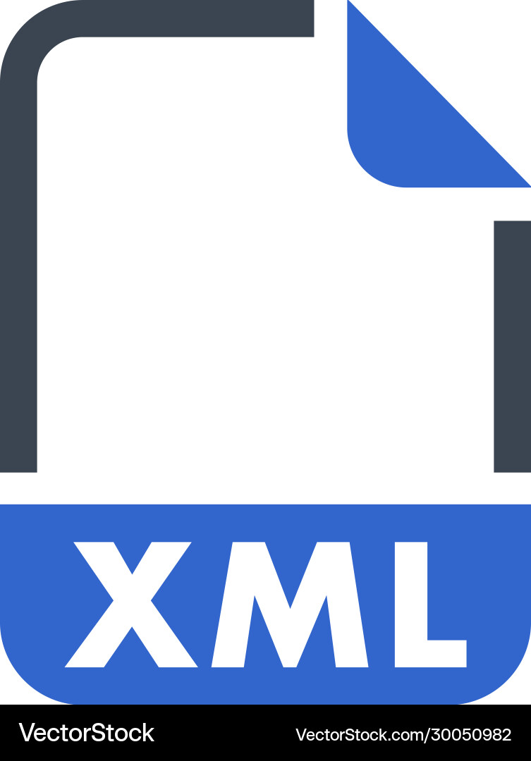 Xml file format icon vector image