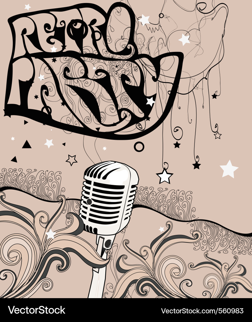 Abstract microphone background Vector Image