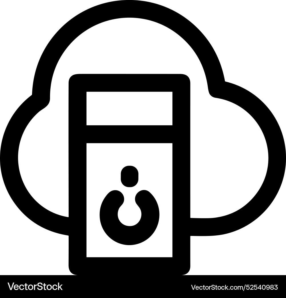 Cloud storage icon symbol image of the hosting Vector Image