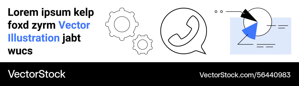 Communication and analytics concepts with gears Communication and analytics concepts with gears vector image