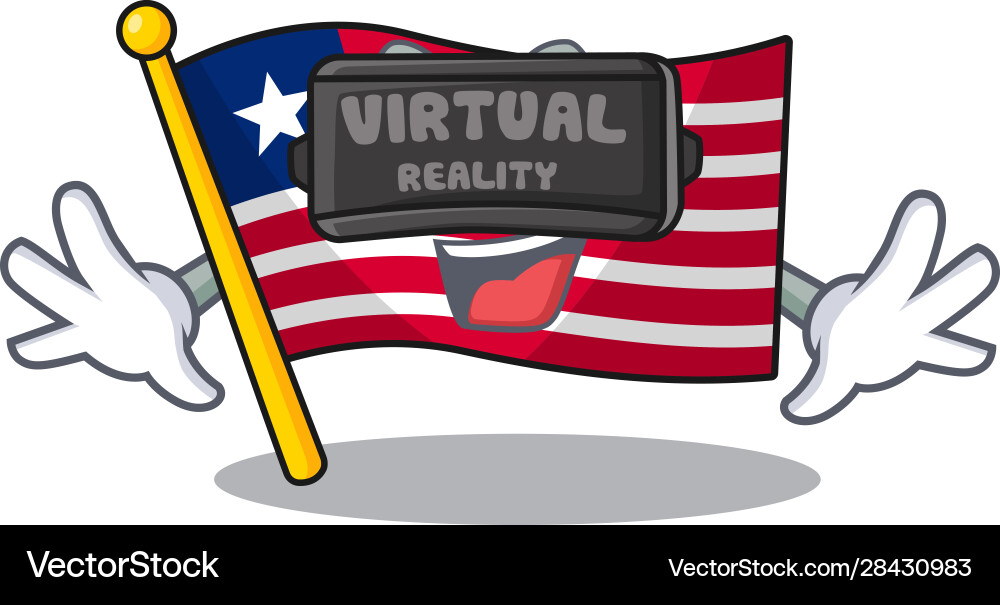 Cool flag liberia scroll character using virtual Vector Image