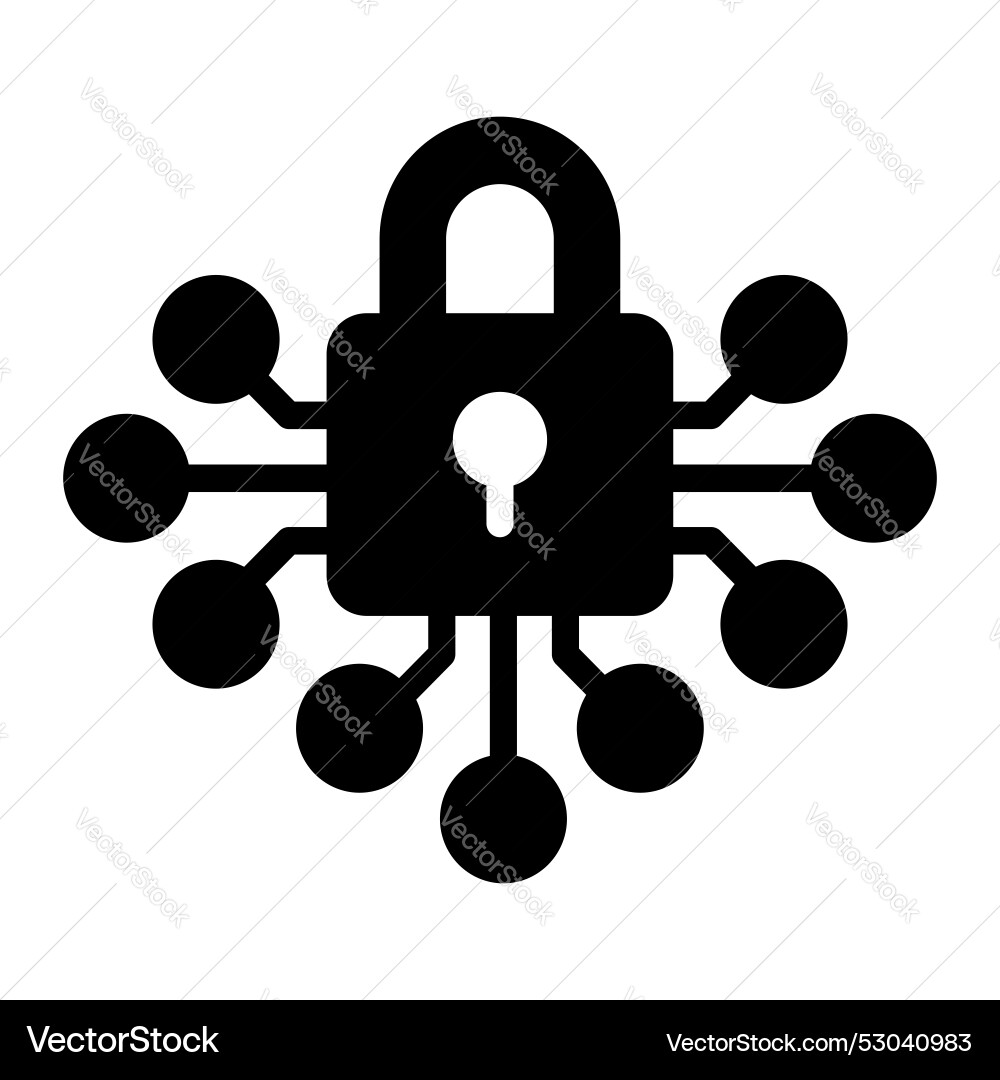 Cyber security icon keyhole encryption Vector Image