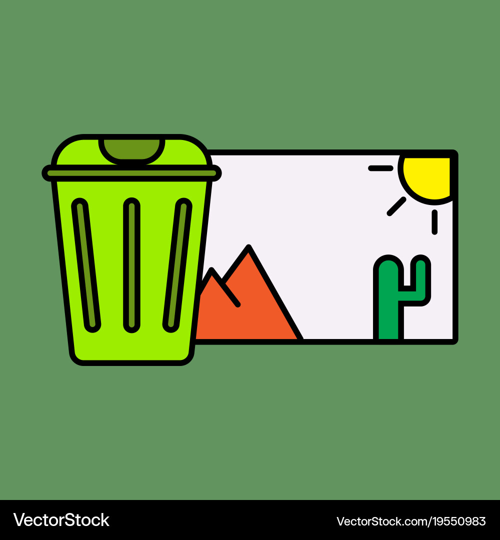 Delete image flat icon on color background vector image