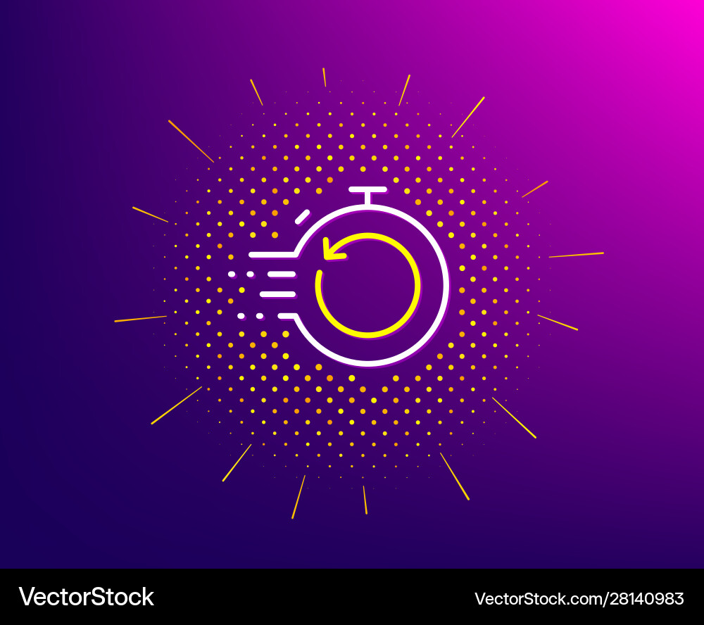 Fast recovery line icon backup data sign restore vector image