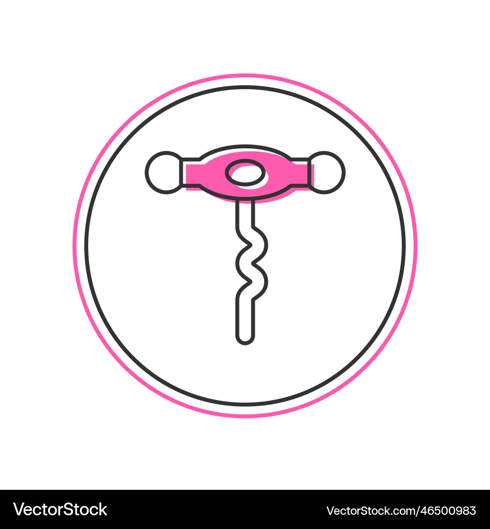 Filled outline wine corkscrew icon isolated Filled outline wine corkscrew icon isolated vector image