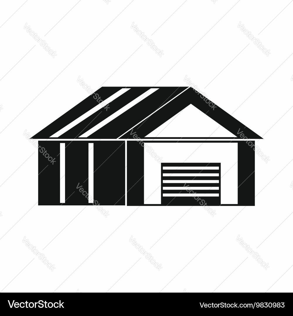 Garage with automatic gate icon simple style Vector Image