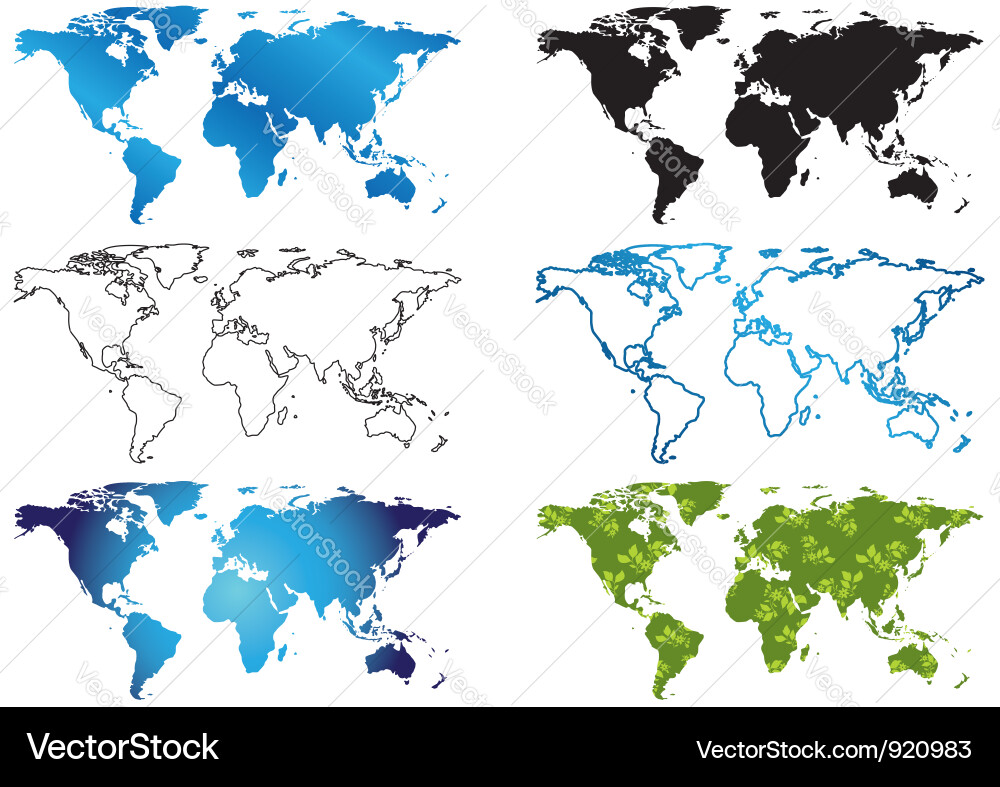 Global Map Collection Vector Image