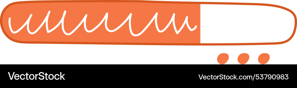 Handdrawn loading bar progress indicator vector image