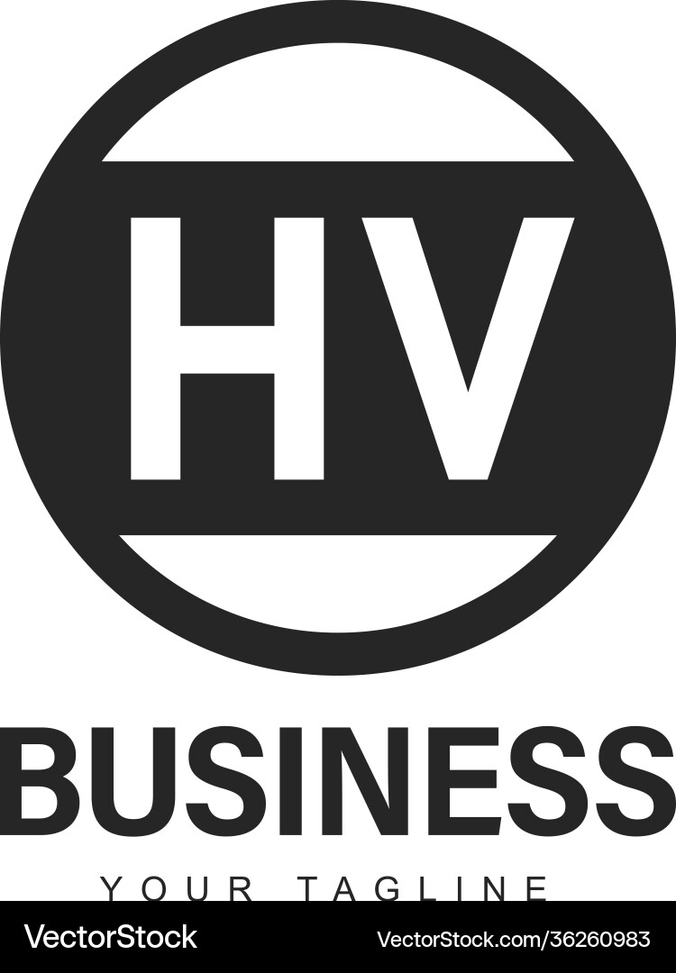 Hv initial a logo design with abstract style Vector Image