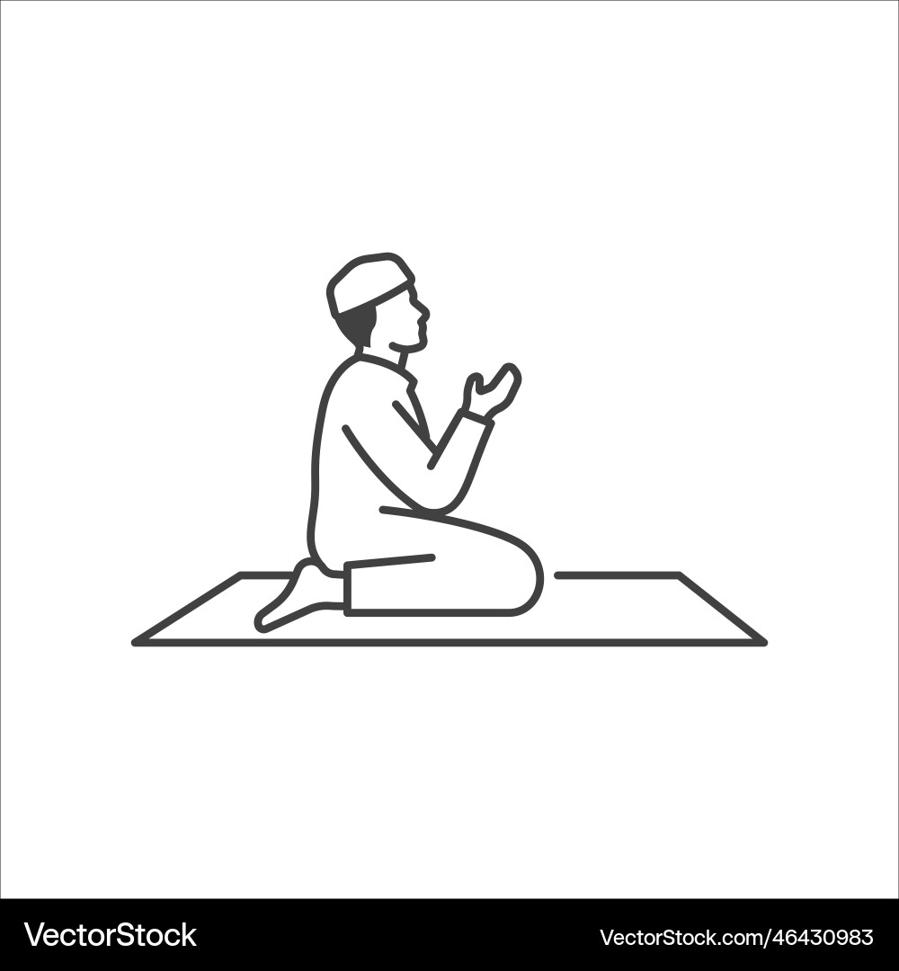 Islamic Prayer Icon - Solat Movement Vector Image