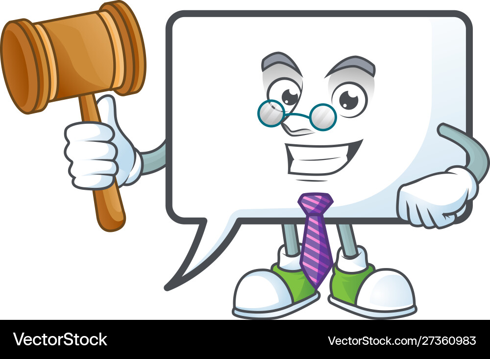 Judge shape rectangle bubble cartoon character Judge shape rectangle bubble cartoon character vector image