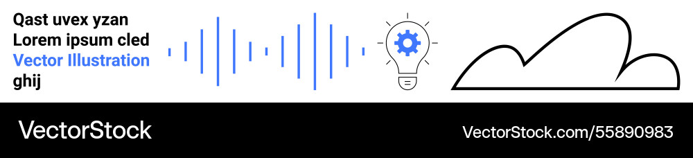 Lightbulb with a gear soundwave pattern abstract Lightbulb with a gear soundwave pattern abstract Vector Image