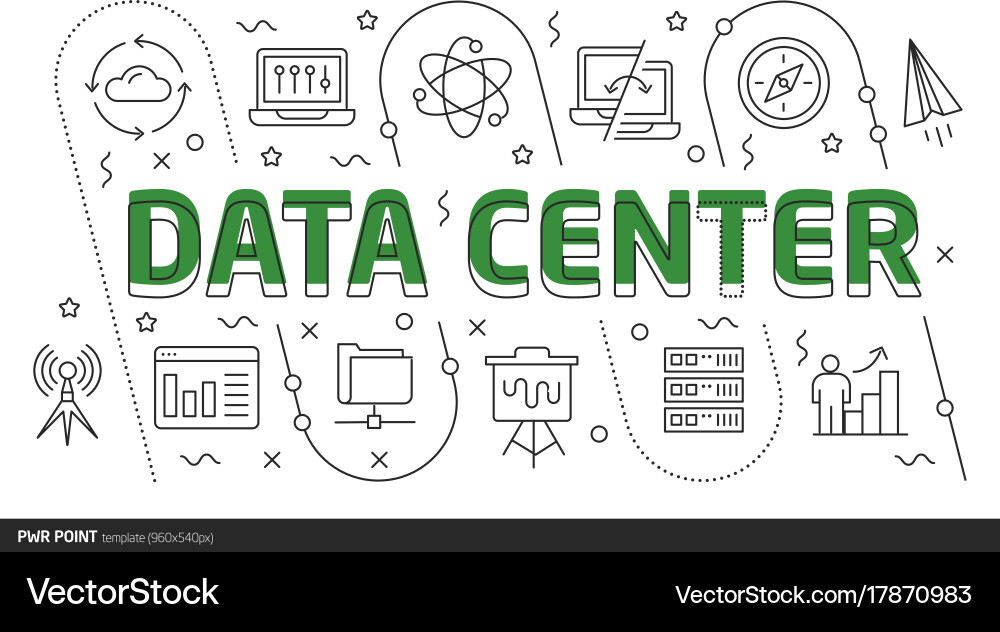 Lines template data center vector image