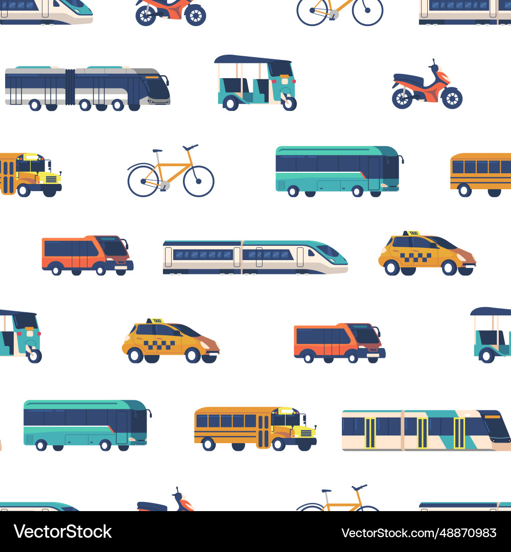 Lively seamless pattern featuring various public Lively seamless pattern featuring various public vector image