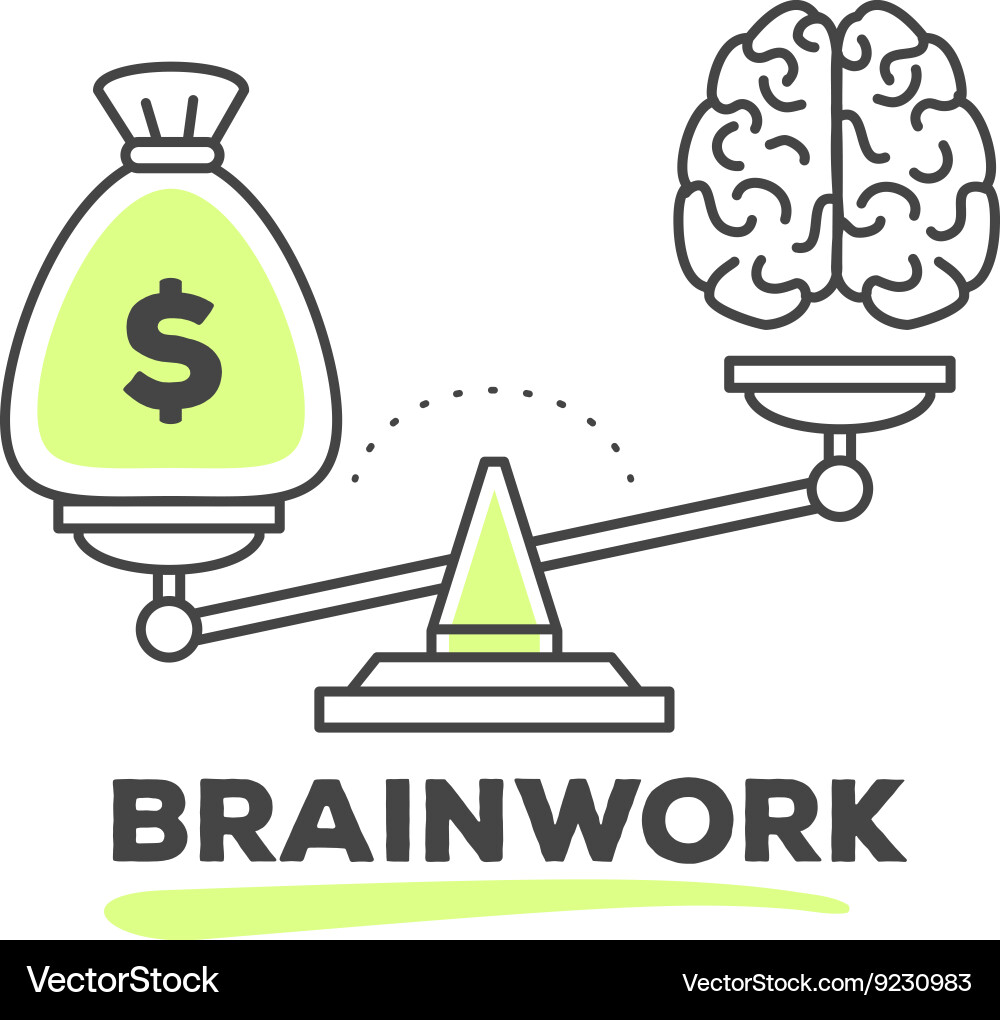 Mechanism to compare value of brainwork vector image