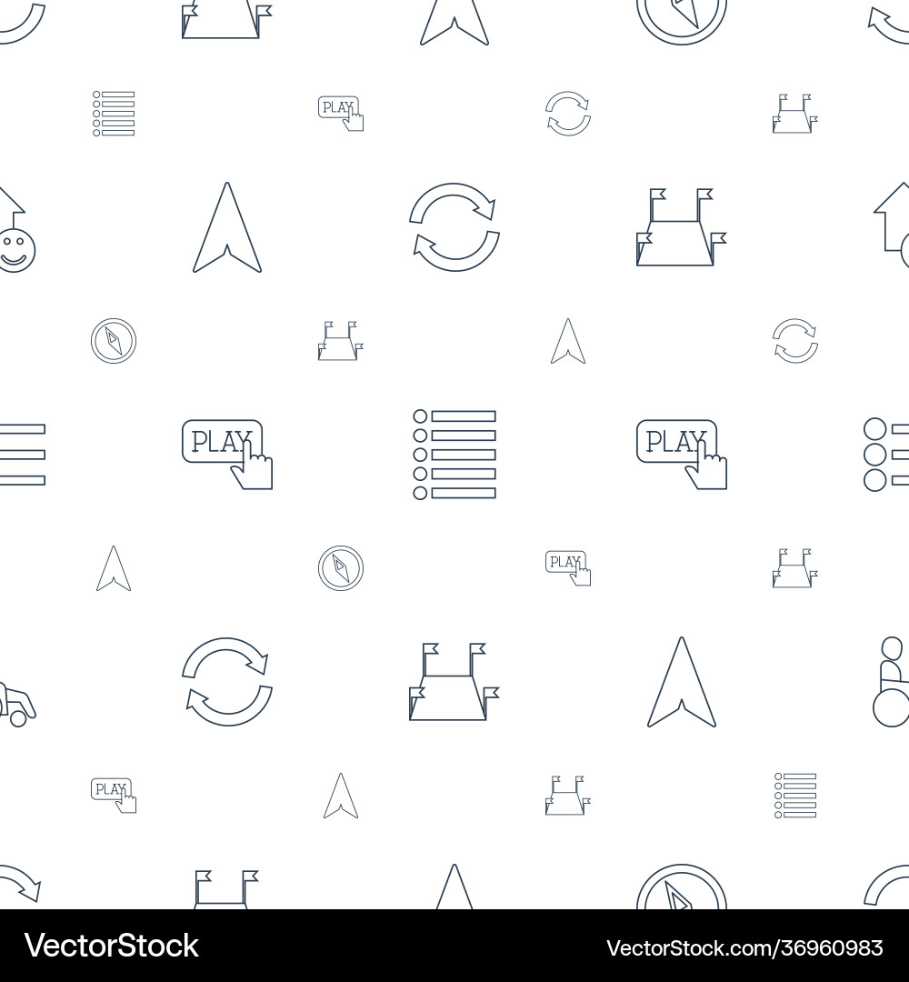 Navigation icons pattern seamless white background vector image