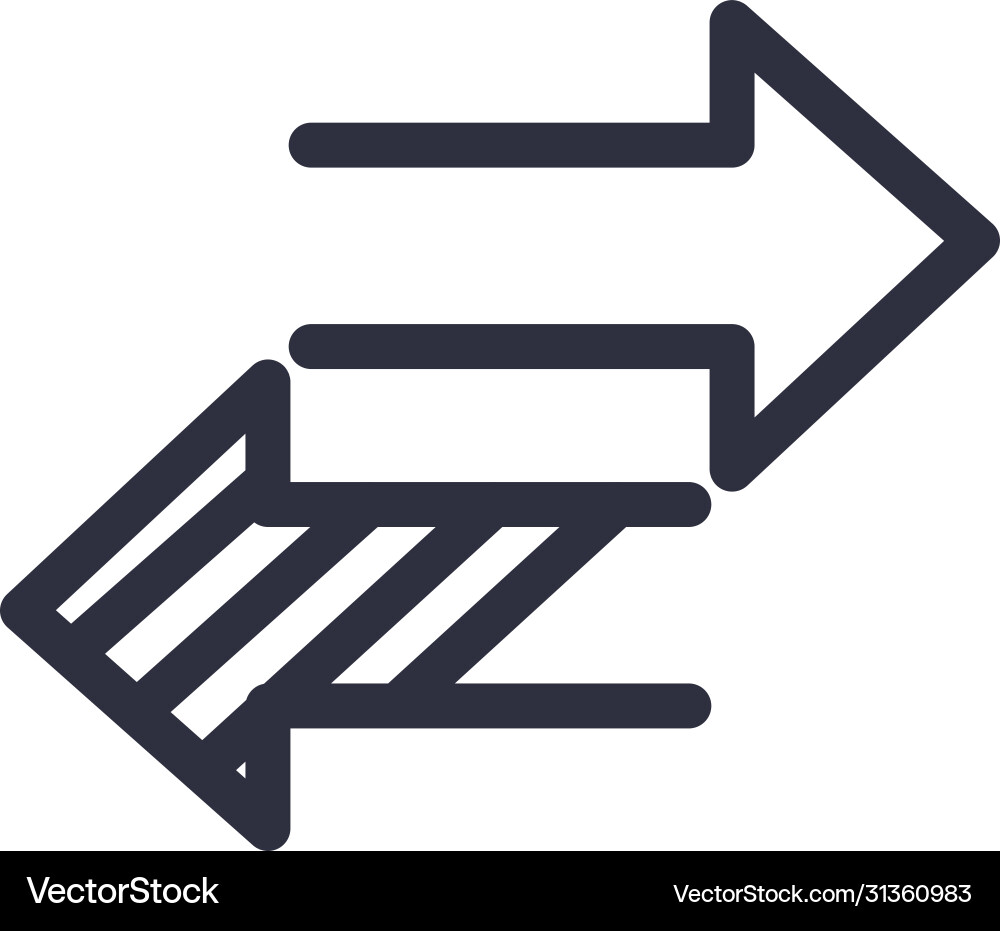 Next & Before Arrows - Line Icon vector image