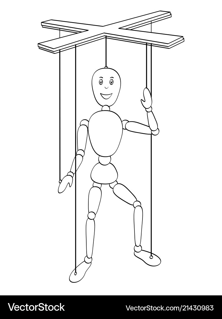 Puppet on a String - Control Theme vector image