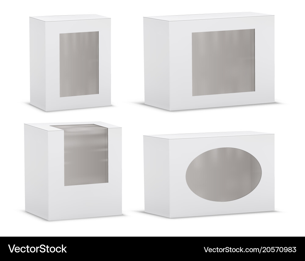 Realistic Empty Cardboard Boxes Set vector image