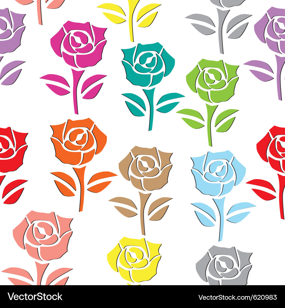 Rose Seamless Pattern Vector Image