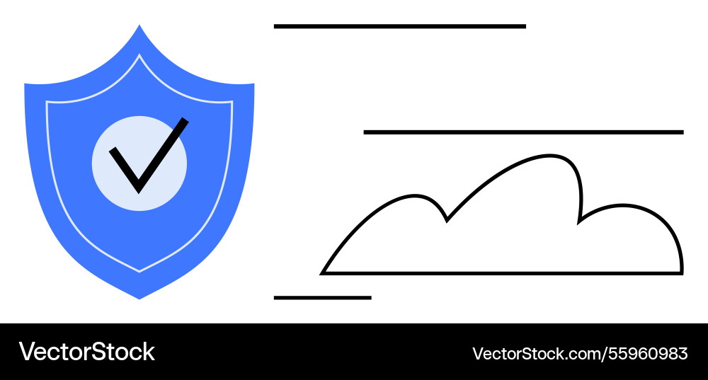 Secure cloud storage concept with shield Vector Image