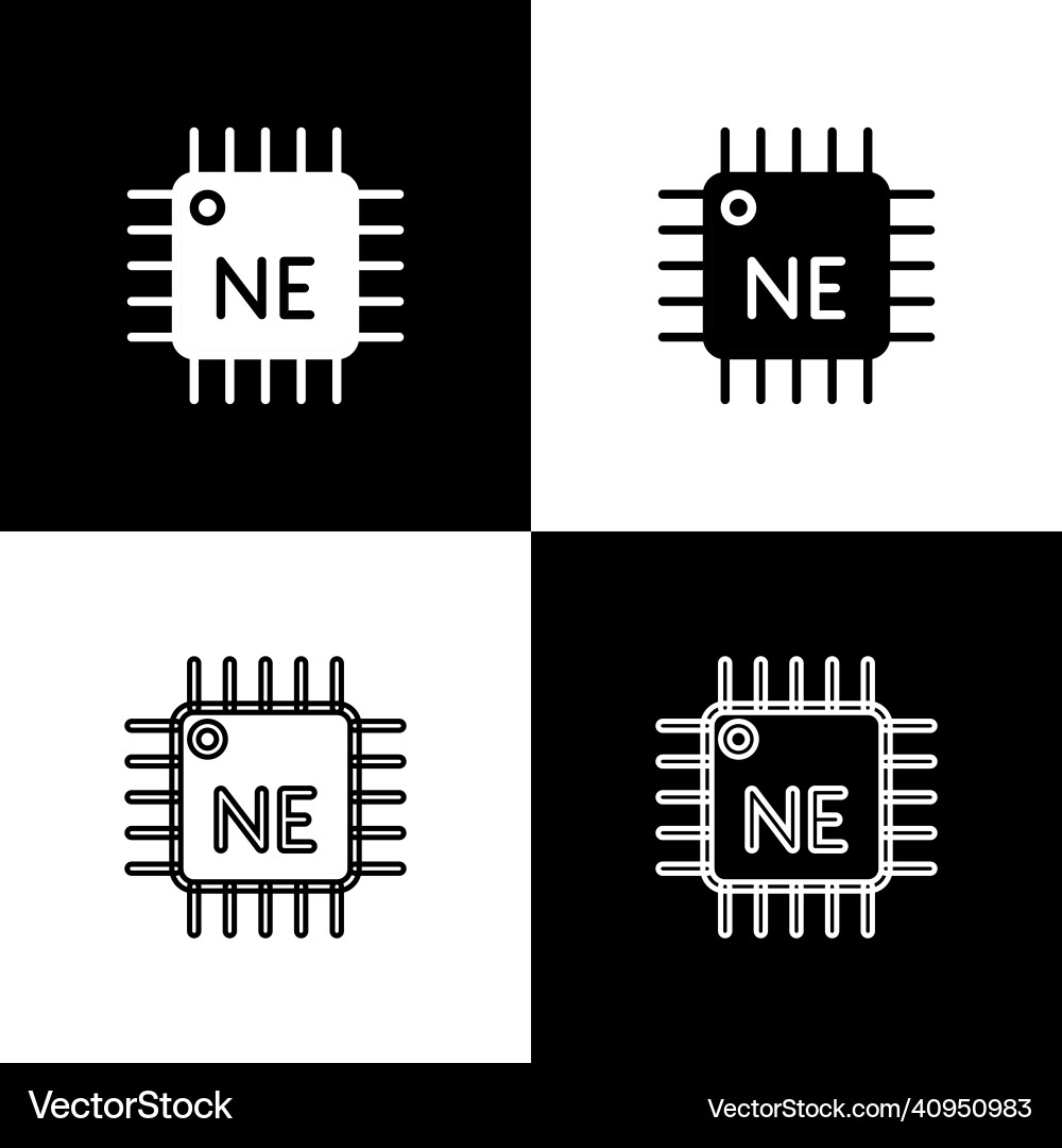 Set computer processor with microcircuits cpu icon Set computer processor with microcircuits cpu icon Vector Image