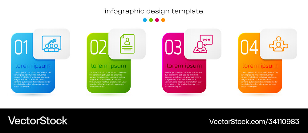 Set line project team base resume speech bubble Vector Image