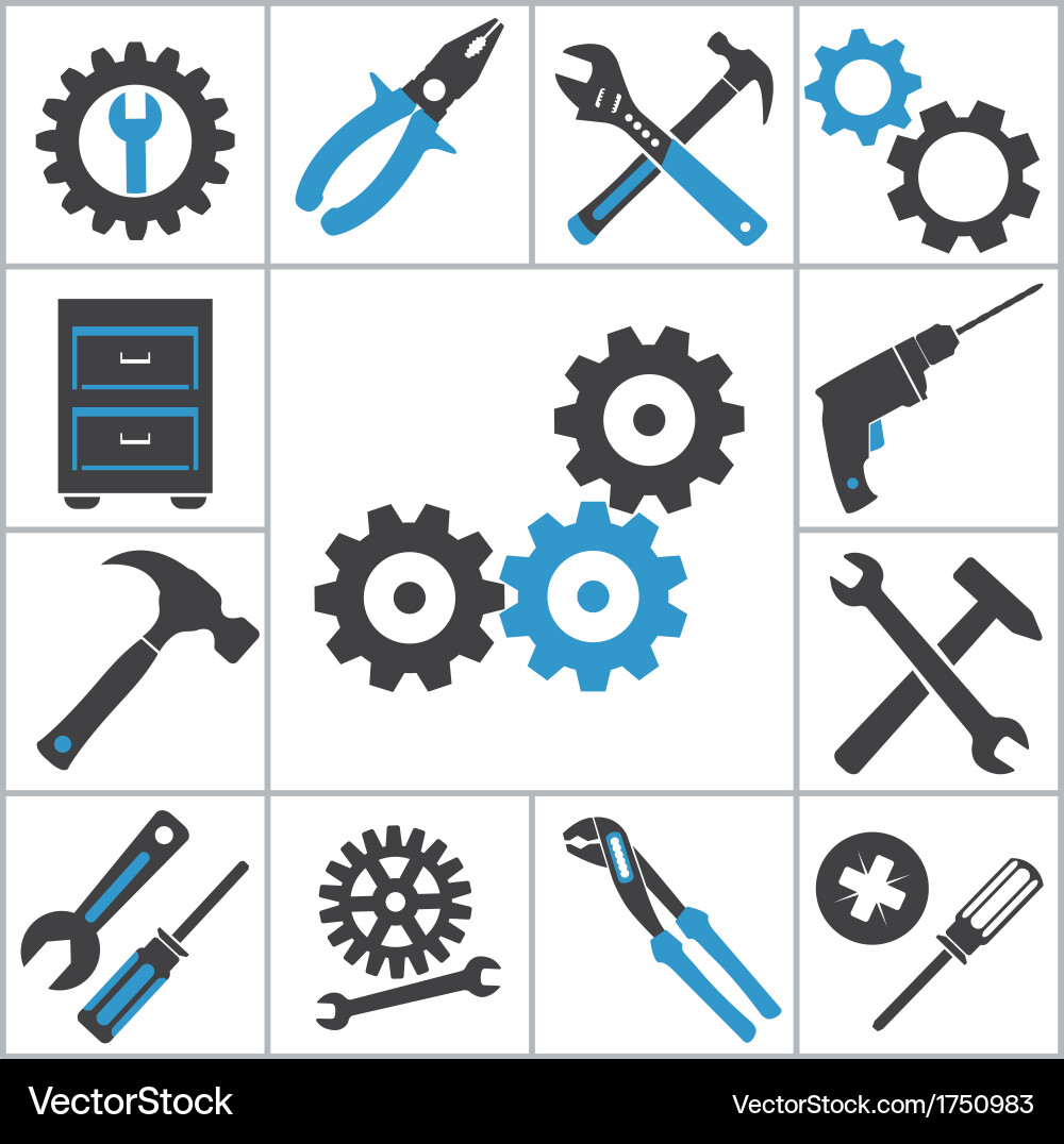 Tool Icons Set Vector Image