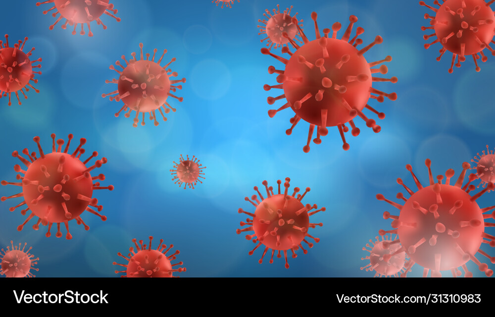 Viruses background coronavirus covid19 realistic vector image