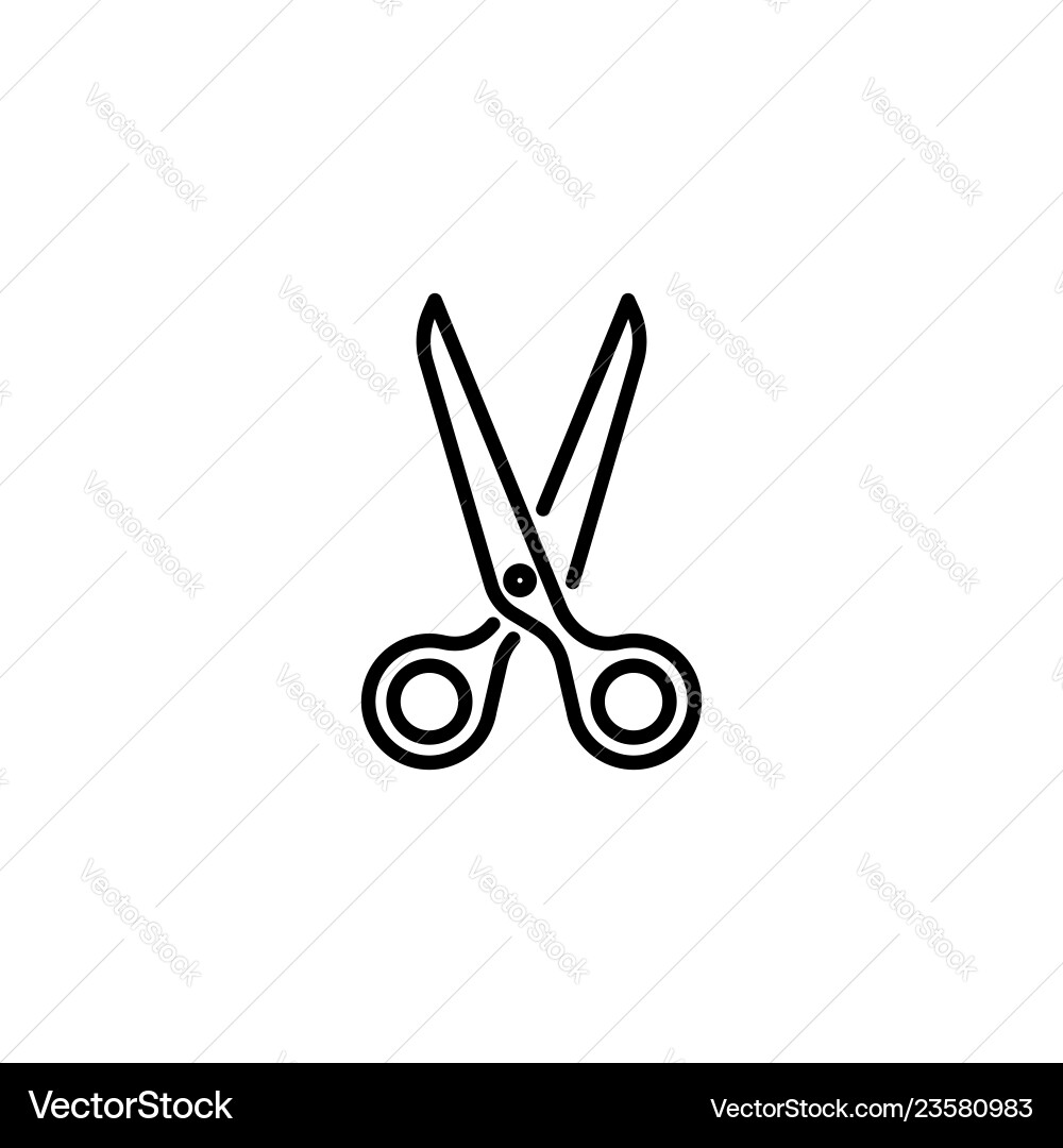 Web line icon scissors black on white background Web line icon scissors black on white background vector image