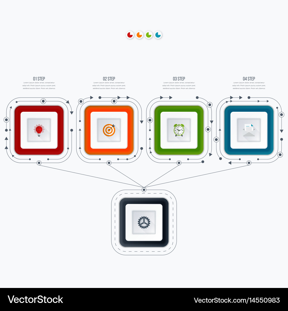 Workflow Diagram Template - Four Options vector image