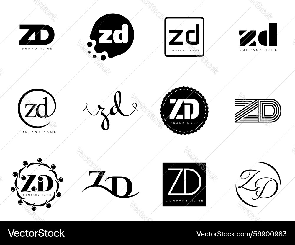 Zd logo company template letter z and d logotype Zd logo company template letter z and d logotype Vector Image