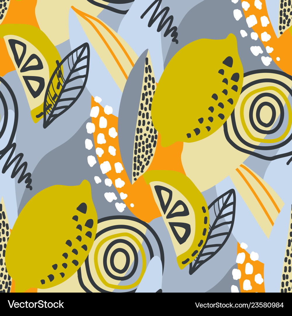 Abstract seamless pattern with lemons Abstract seamless pattern with lemons Vector Image
