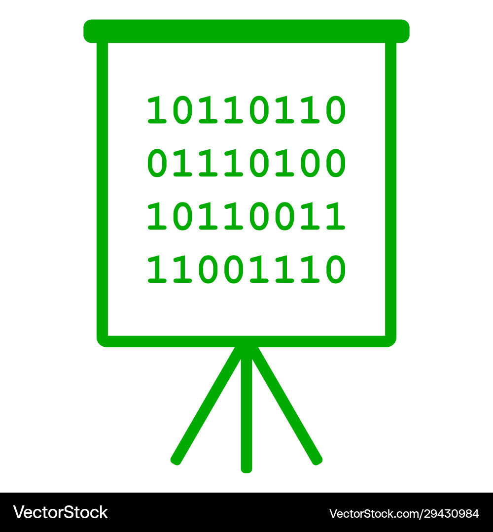 Binärcode und Flipchart Vektorbild