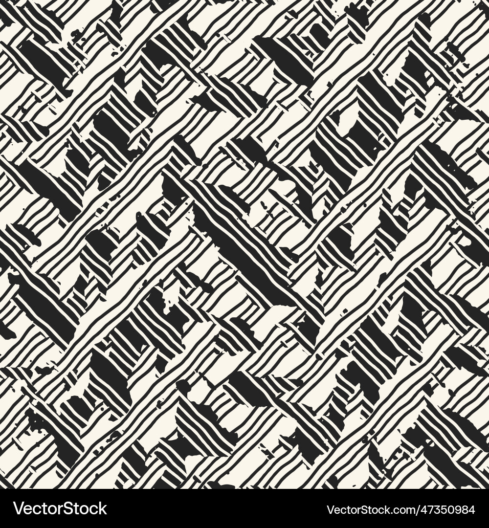 Broken graphic motif textured pattern vector image