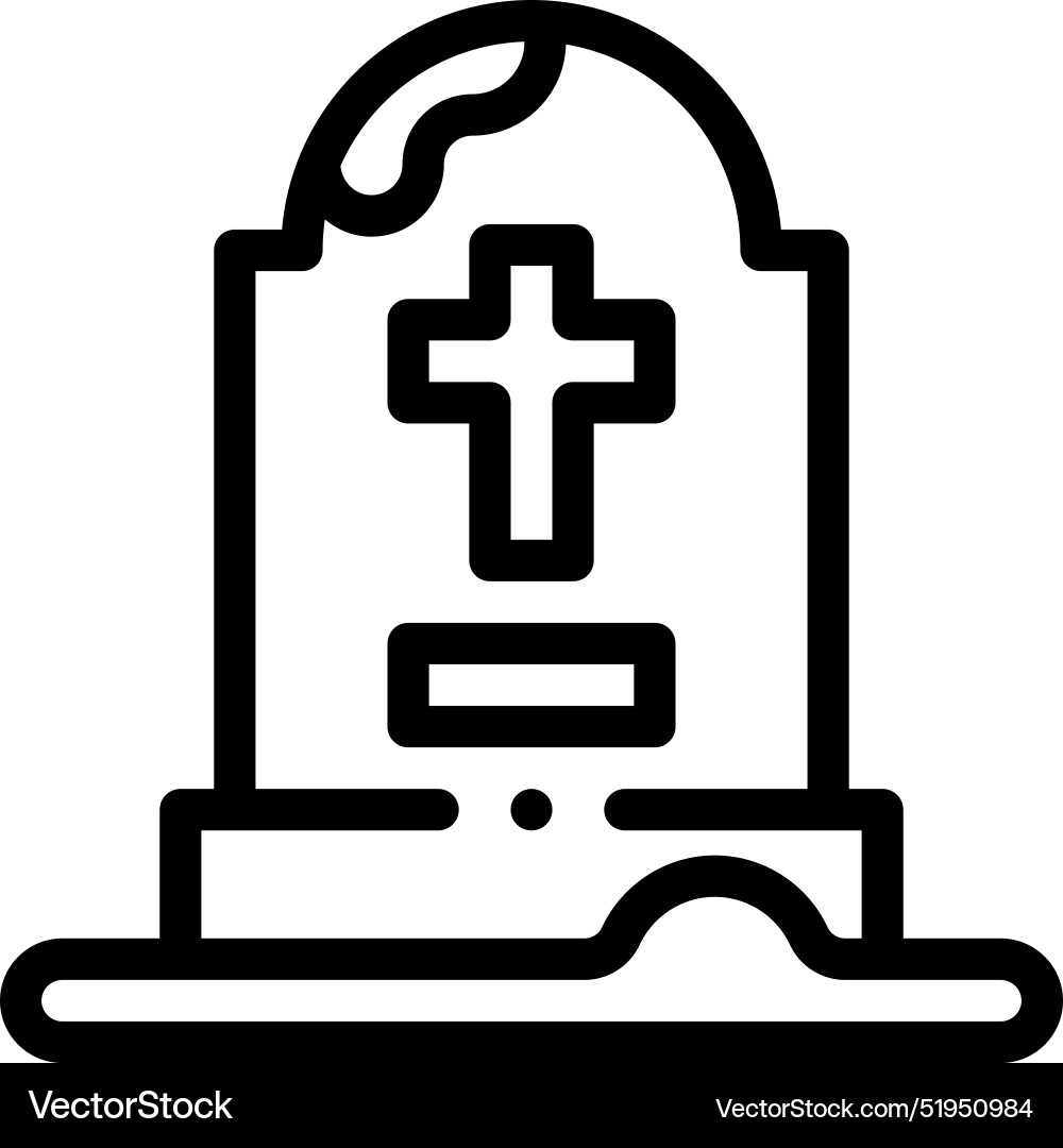 Cemetery icon thin linear style design isolated Cemetery icon thin linear style design isolated vector image