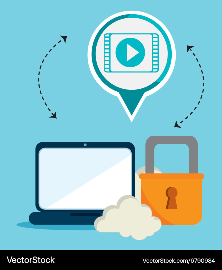 Computing security system vector image